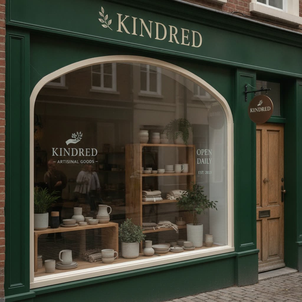 Shop front and fascia design, concept mockup
